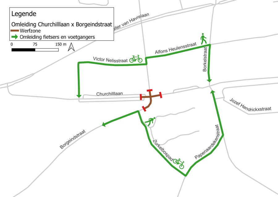 Omleiding Borgeindstraat voor gemotoriseerd verkeer